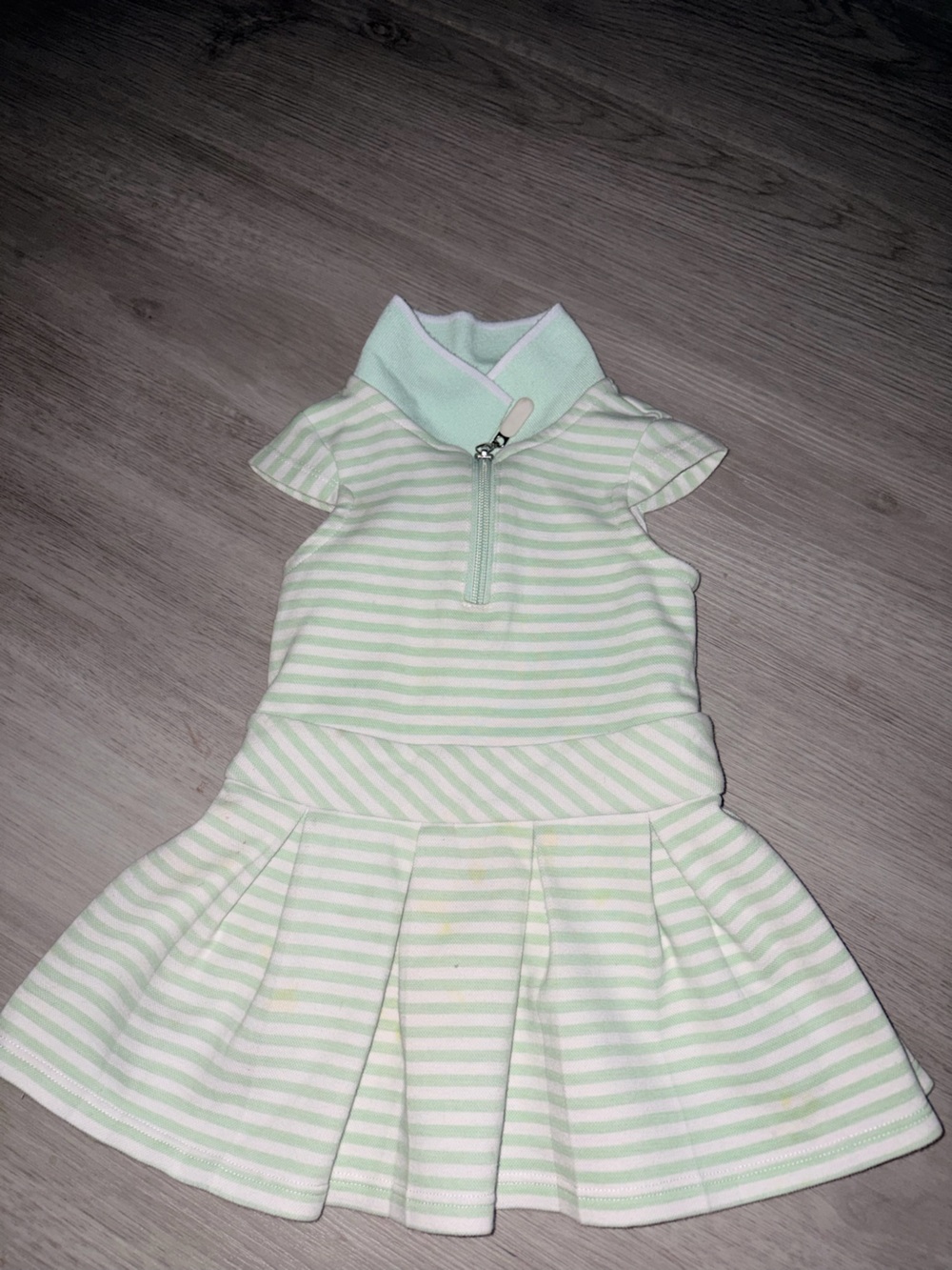 Tommy Bahama Light Mint and White Striped Zip Dress